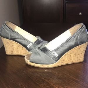 Toms silver/grey wedges